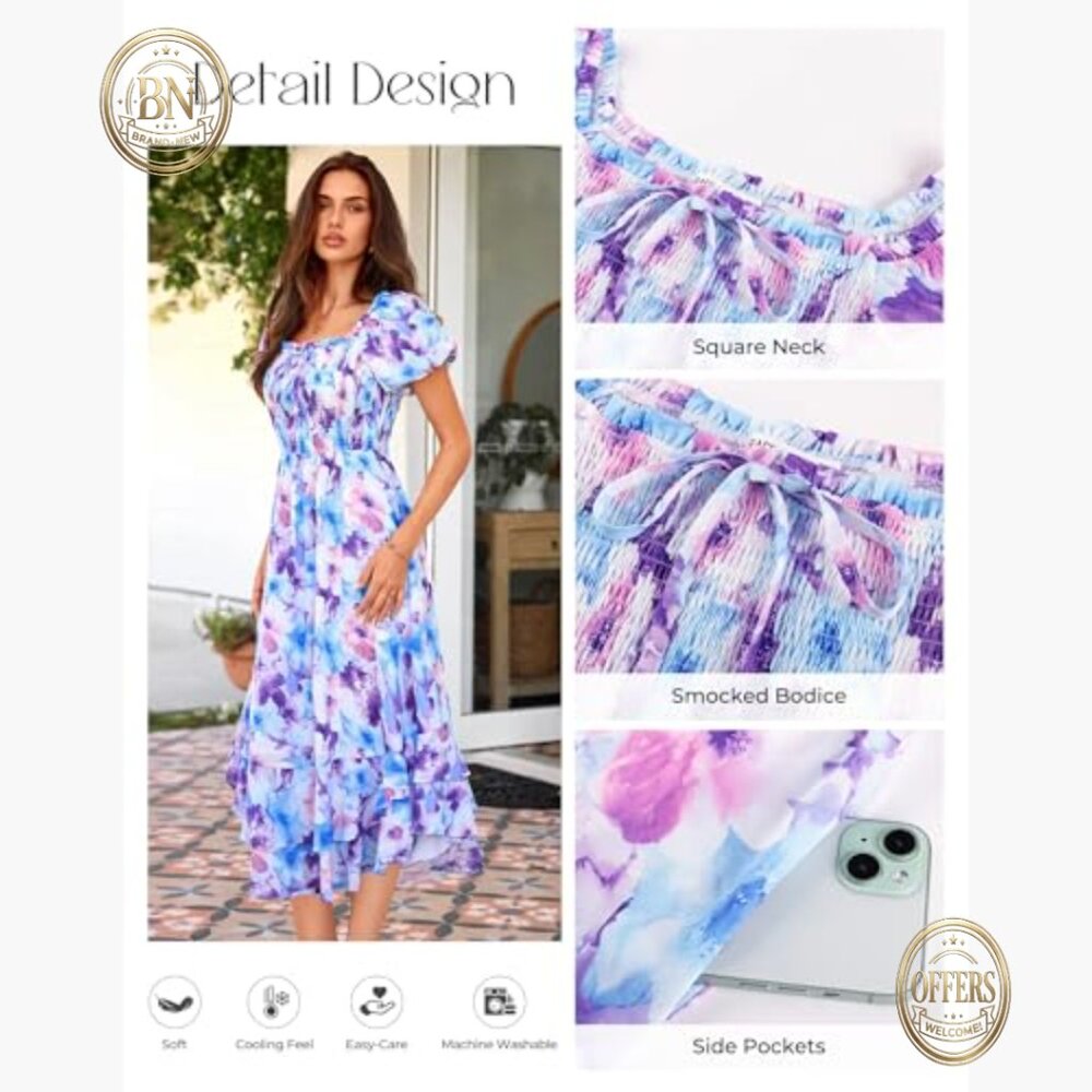 Polyester Elastane Maxi Dress with Pockets A-Line… - image 4